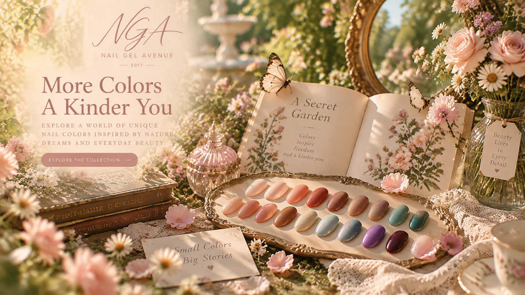 Nail Gel Avenue — More Colors, A Kinder You. Garden-inspired nail color collection.